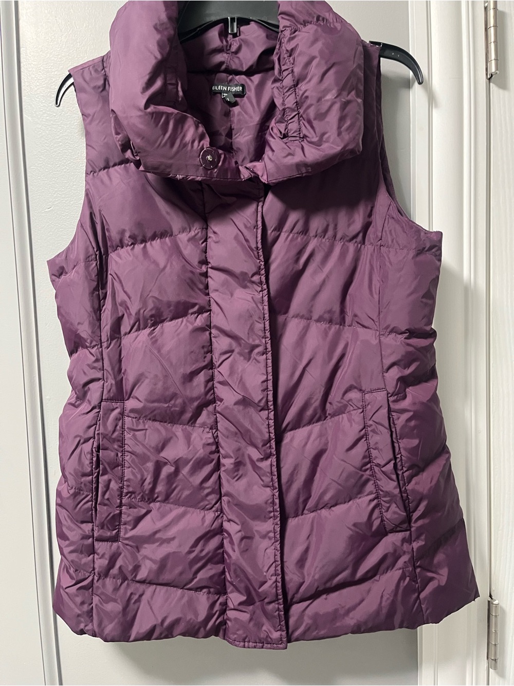 Ellen Tracy Plum Quilted Puffer Vest